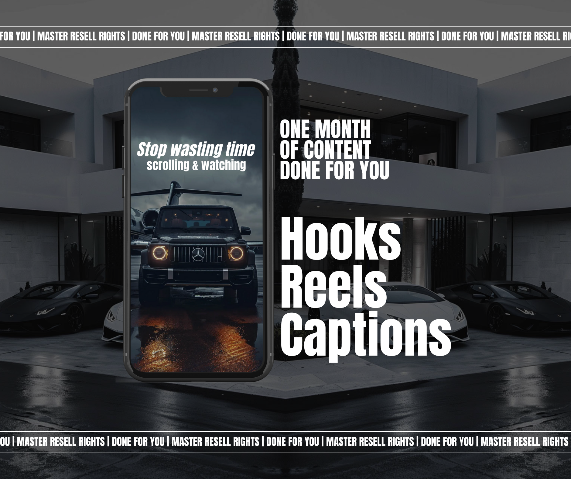 One Month of Content Done For You reels and hooks bundle preview