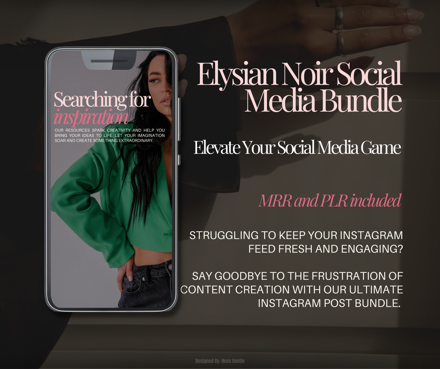 Elysian Noir Instagram post template bundle preview