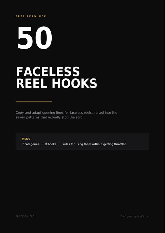 50 Free Faceless Reel Hooks swipe file PDF cover